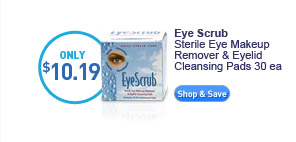 Eye Scrub Sterile Eye Makeup Remover & Eyelid Cleansing Pads, 30 ea - ONLY $10.19 - Shop & Save